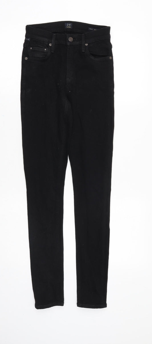 Preloved C of H Womens Black Cotton Skinny Jeans Size 26 in Slim Zip - Front