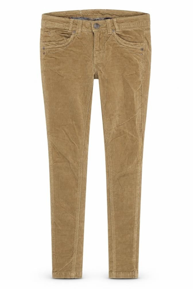 YES YES Womens Brown Cotton Trousers Size 28 in Slim Zip