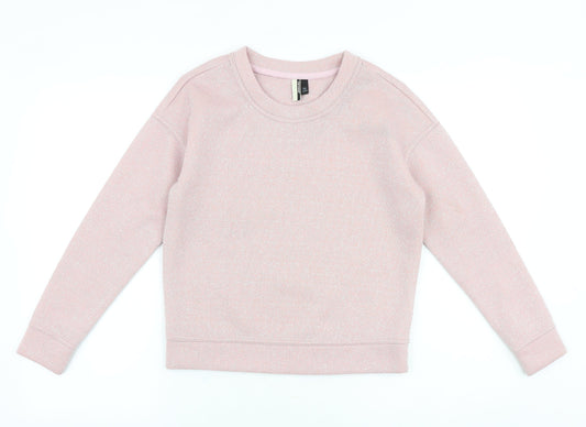 Topshop Womens Pink Polyester Pullover Sweatshirt Size 4 Pullover