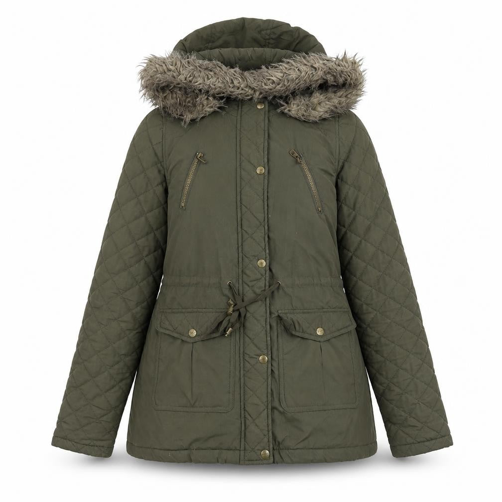Pineapple Womens Green Quilted Coat Size 6 Zip