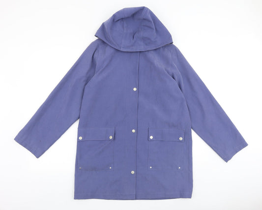 DANNIMAC Womens Purple Pea Coat Coat Size S Snap