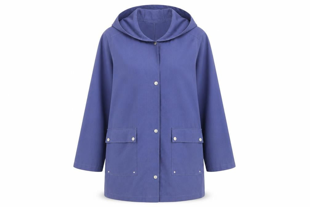 DANNIMAC Womens Purple Pea Coat Coat Size S Snap