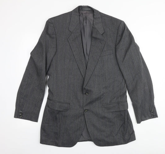 The Label Mens Grey Cotton Jacket Suit Jacket Size 40 Big & Tall