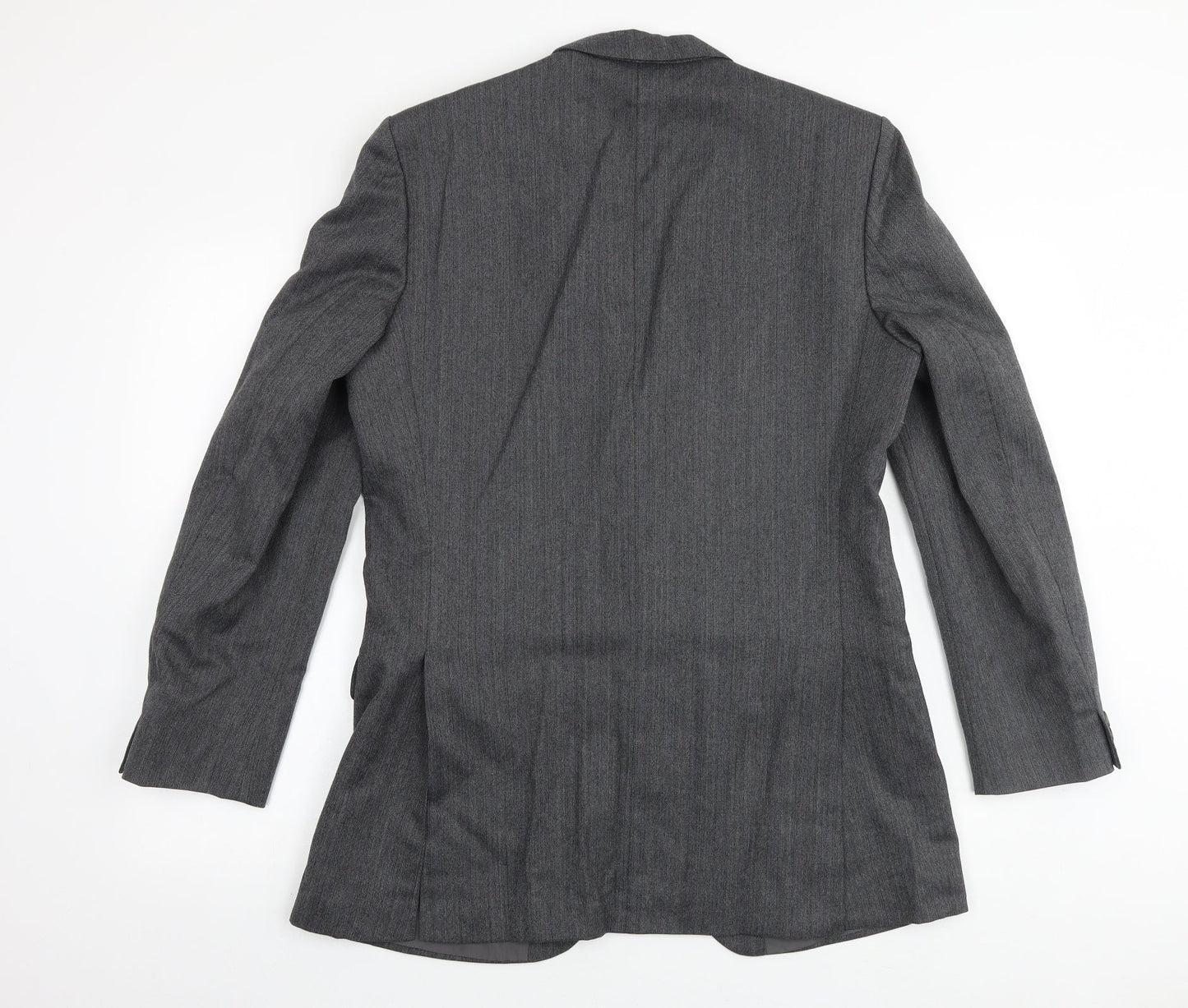The Label Mens Grey Cotton Jacket Suit Jacket Size 40 Big & Tall