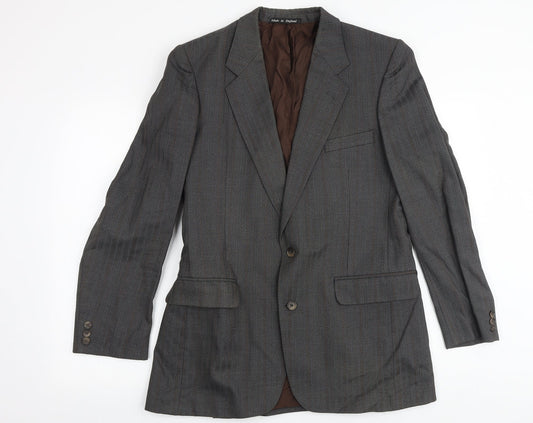 Chatsworth Mens Grey Polyester Jacket Suit Jacket Size 40 Regular