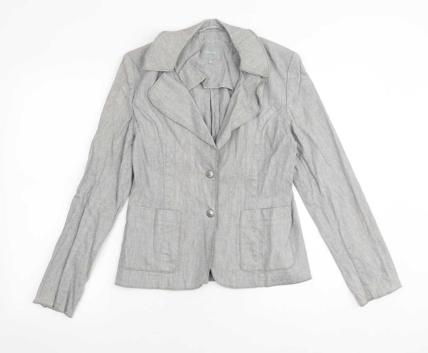 Marks and Spencer Womens Grey Jacket Blazer Size 12 Button