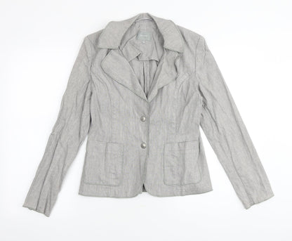 Marks & Spencer Womens Grey Jacket Blazer Size 12 Button