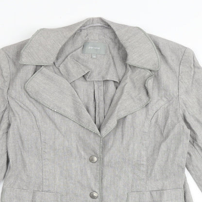 Marks & Spencer Womens Grey Jacket Blazer Size 12 Button