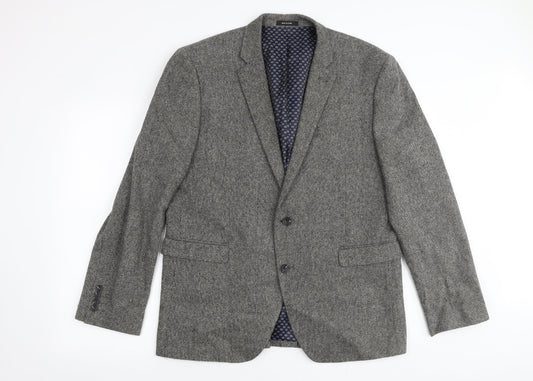 Cedar Wood State Mens Grey Wool Jacket Suit Jacket Size L Regular
