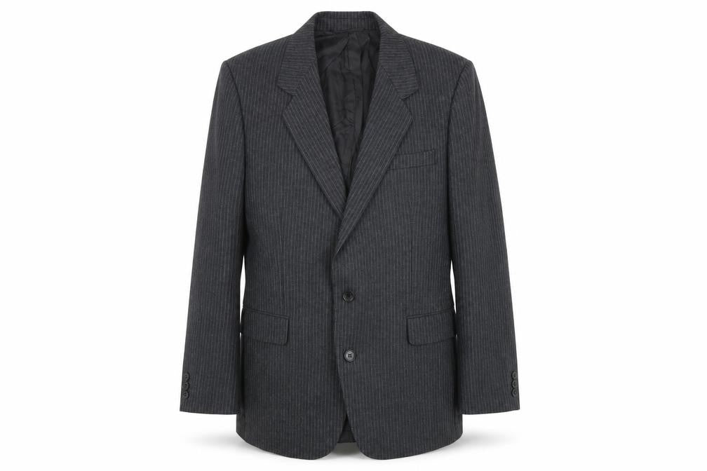 Anthony Loretto Mens Grey Striped Wool Jacket Suit Jacket Size 40 Regular