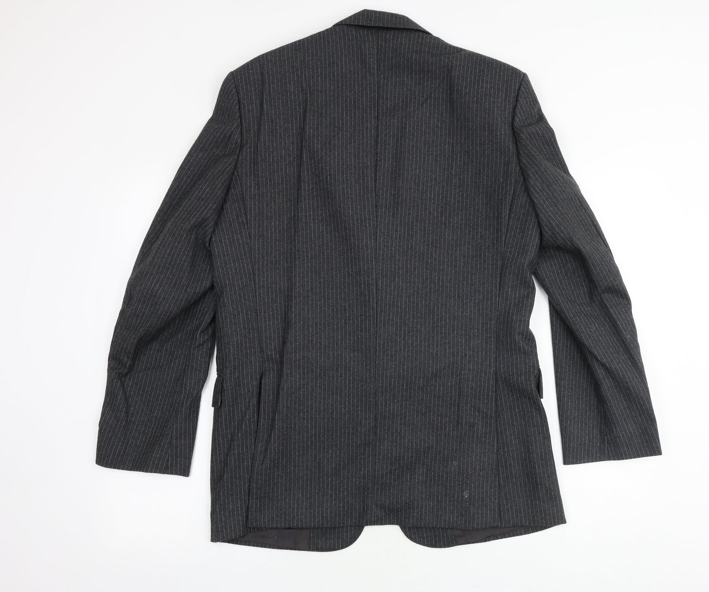 Anthony Loretto Mens Grey Striped Wool Jacket Suit Jacket Size 40 Regular
