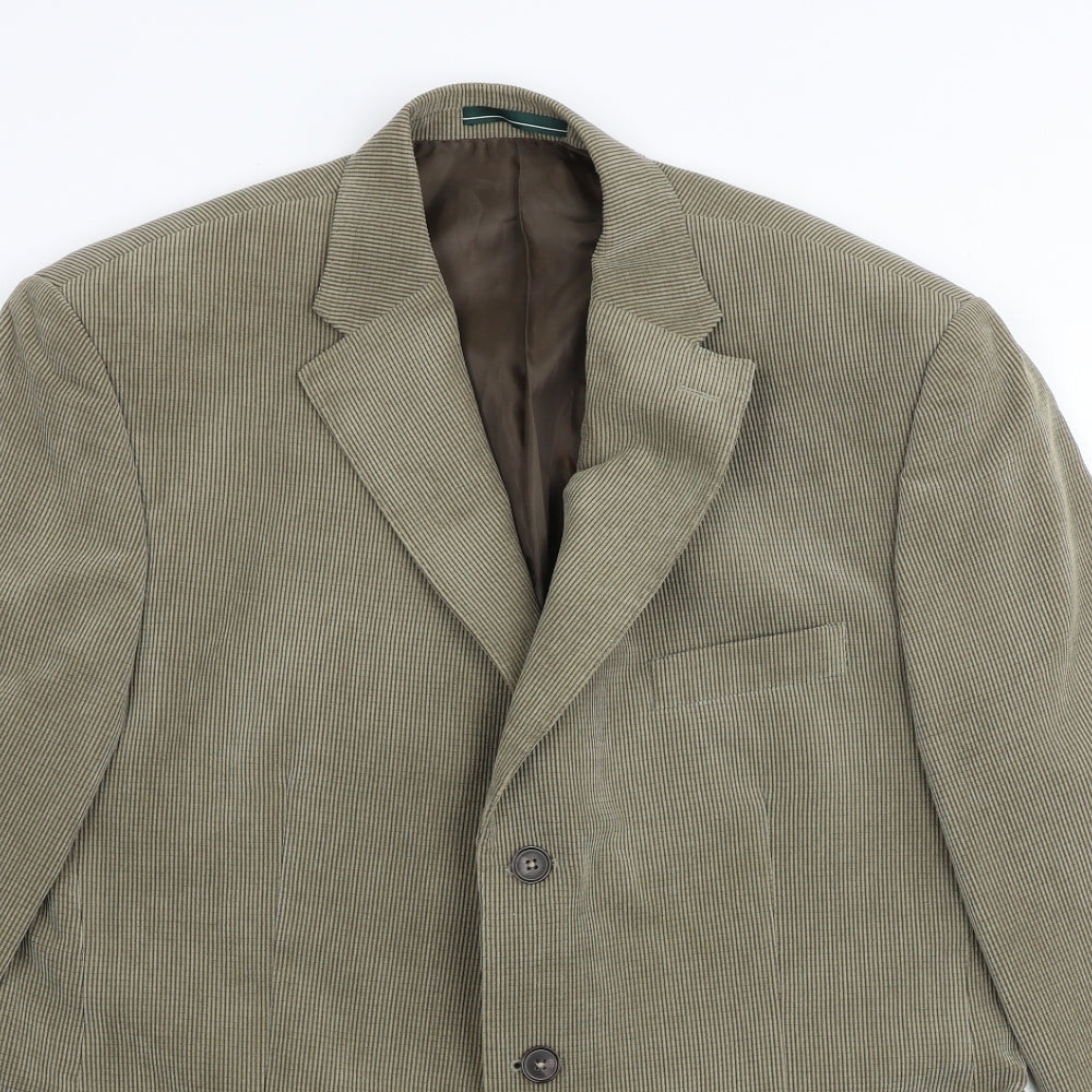 Greenwoods Mens Green Nylon Jacket Blazer Size 44 Regular