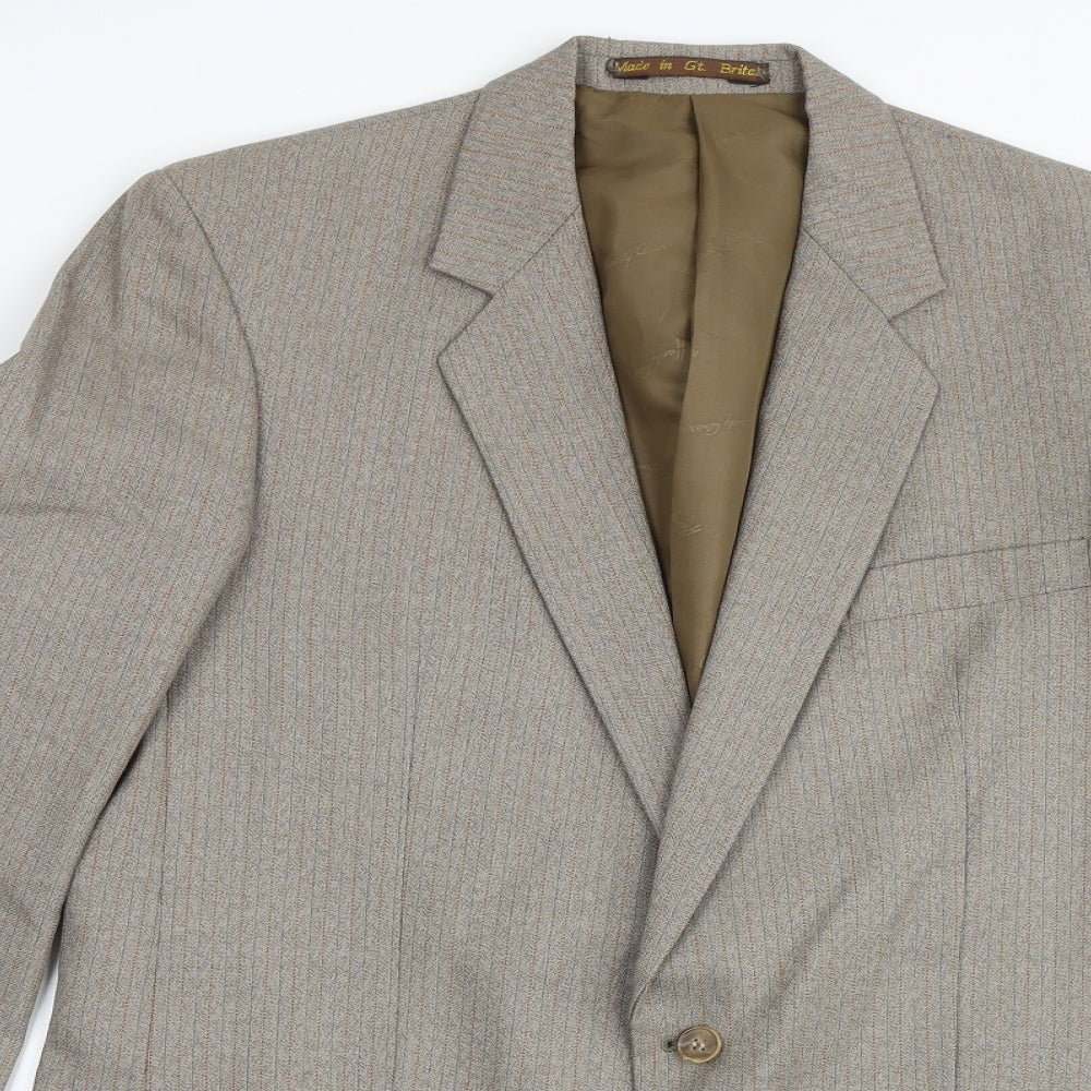 Hepsworth Mens Beige Striped Wool Jacket Suit Jacket Size 38 Regular