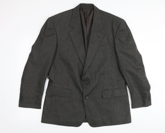 Kilmaine Mens Grey Geometric Wool Jacket Blazer Size 42 Regular