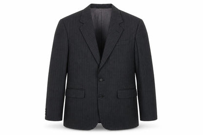 ExecuteX Mens Grey Striped Wool Jacket Suit Jacket Size 38 Regular