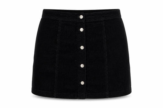 H&M Womens Black Cotton Mini Skirt Size 34 in Button