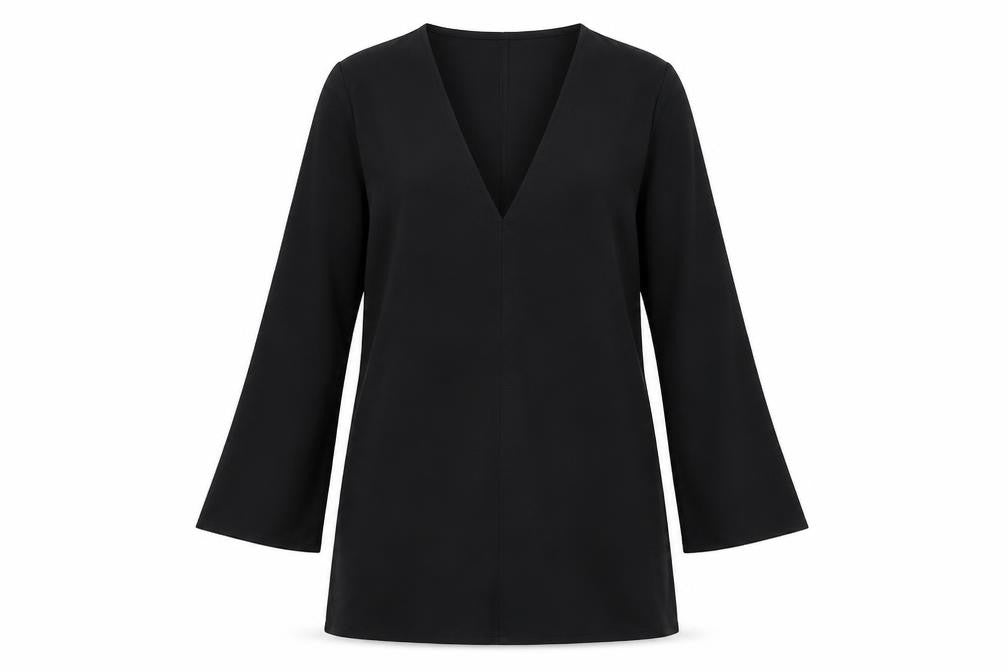 Zara Womens Black Viscose A-Line Size M V-Neck Pullover