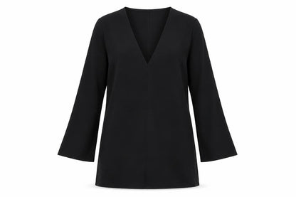 Zara Womens Black Viscose A-Line Size M V-Neck Pullover