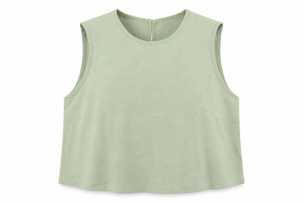 SheIn Womens Green Polyester Basic Tank Size XL Round Neck
