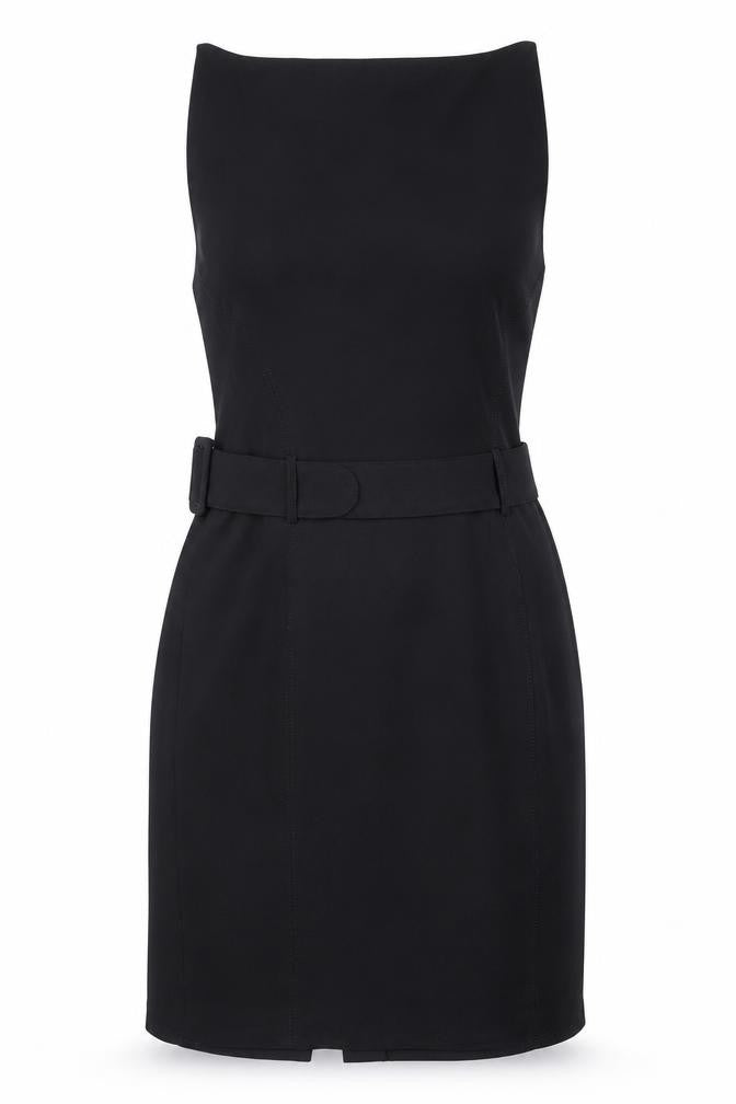 NEXT Womens Black Viscose Sheath Size 12 Boat Neck Zip