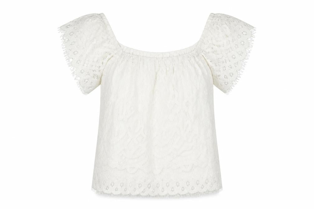New Look Womens White Viscose Basic Blouse Size 10 Square Neck