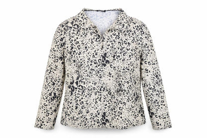Boohoo Womens Beige Geometric Polyester Basic Blouse Size 8 Collared