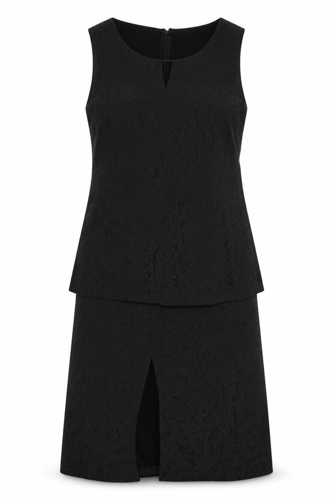 Gerry Weber Womens Black Polyester A-Line Size 14 V-Neck Zip