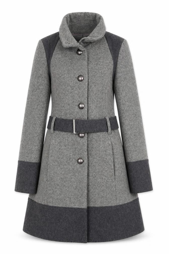 Debenhams Womens Grey Pea Coat Coat Size 10 Button