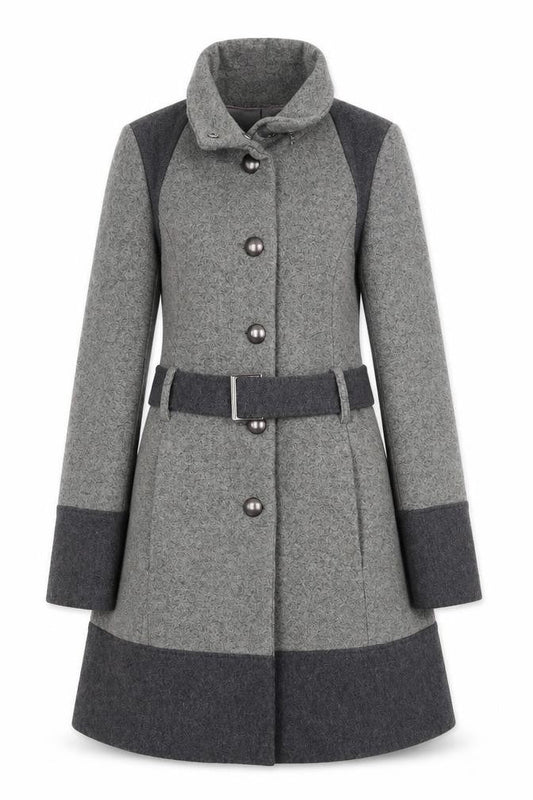Debenhams Womens Grey Pea Coat Coat Size 10 Button