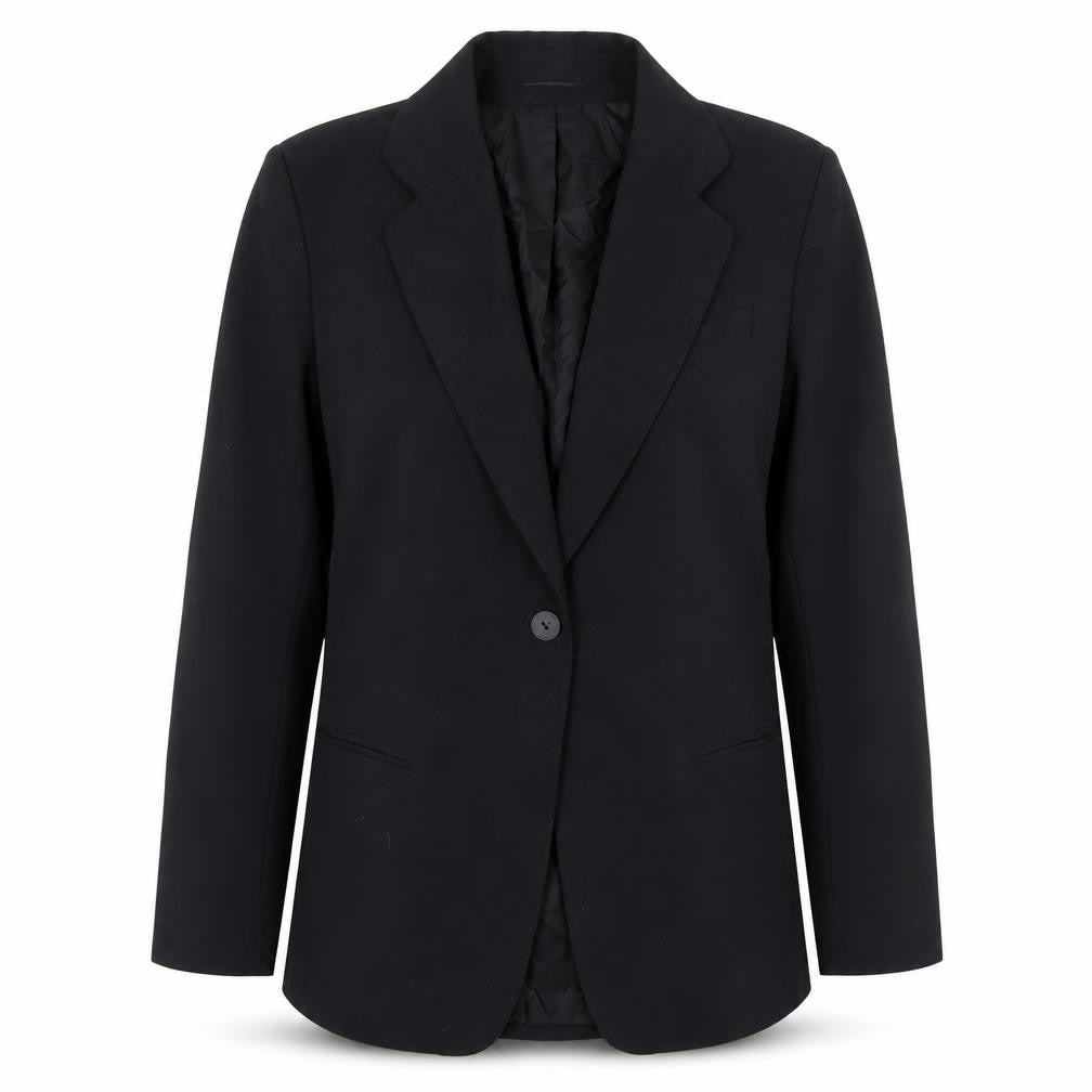 Directions Womens Black Polyester Jacket Blazer Size 14 Button