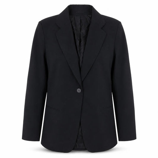 Directions Womens Black Polyester Jacket Blazer Size 14 Button
