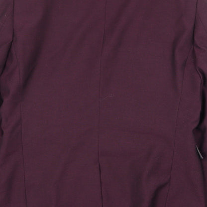 Preloved NEXT Mens Purple Polyester Jacket Blazer Size 40 Regular Button - Label