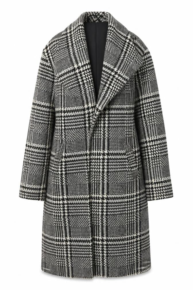 Parisian Womens Grey Plaid Overcoat Coat Size 6