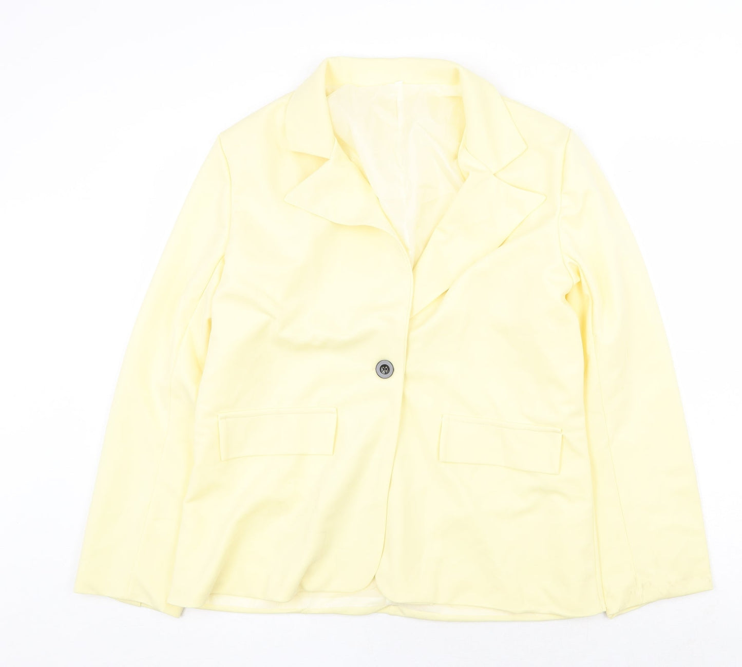 Preworn Womens Yellow Jacket Blazer Size M Button