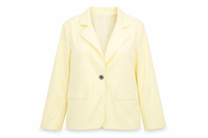 Preworn Womens Yellow Jacket Blazer Size M Button