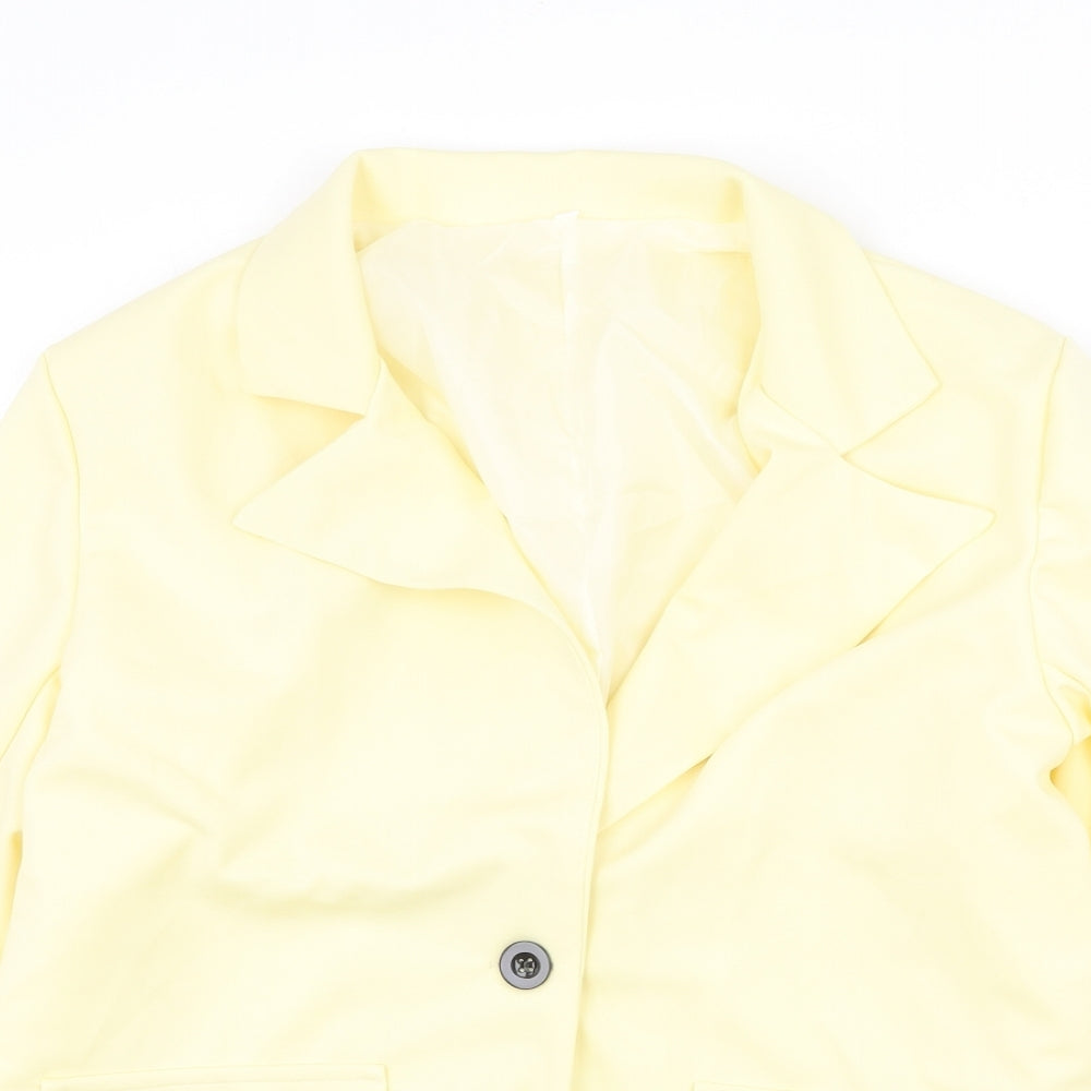 Preworn Womens Yellow Jacket Blazer Size M Button