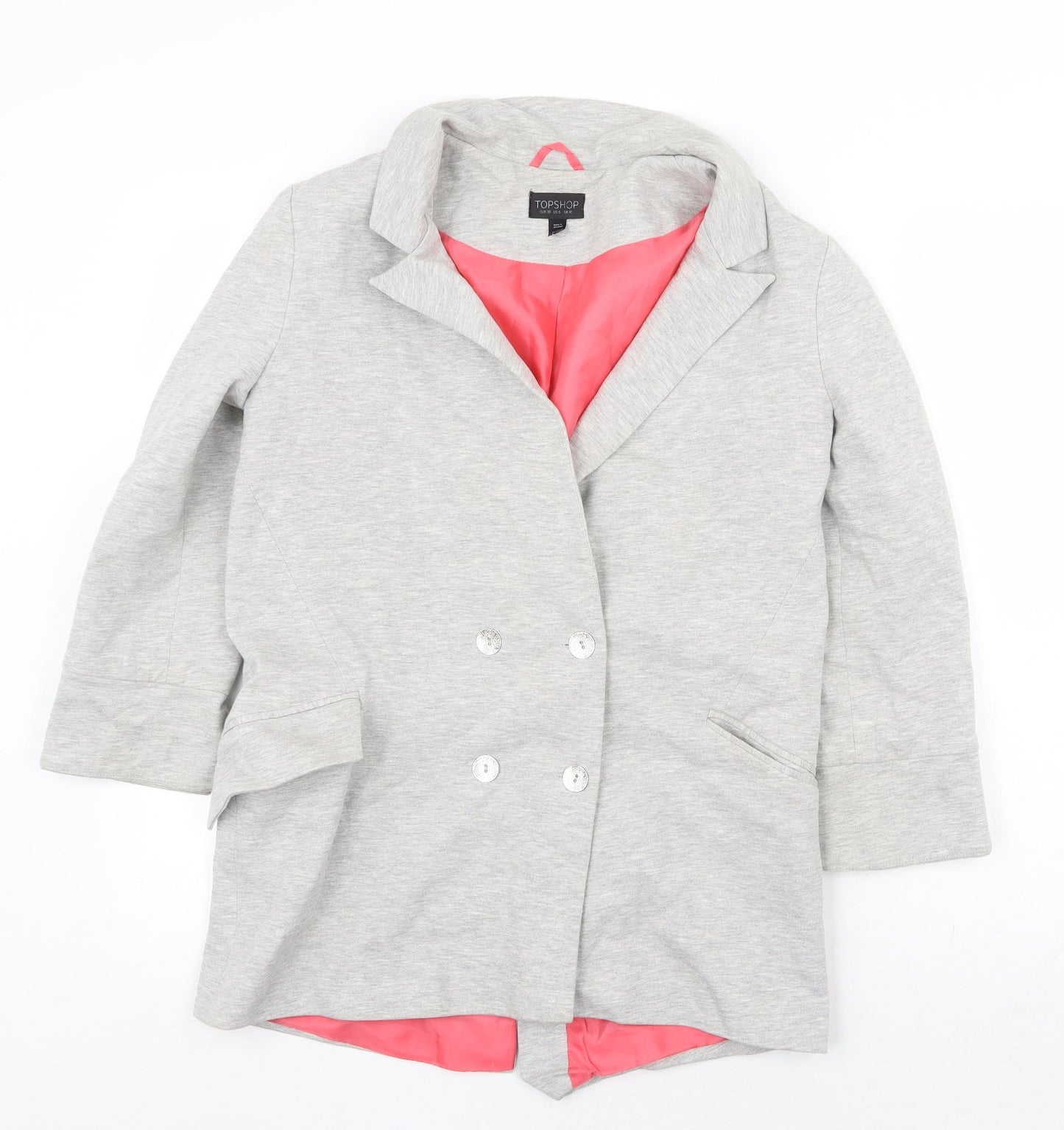 Topshop Womens Grey Jacket Size 10 Button