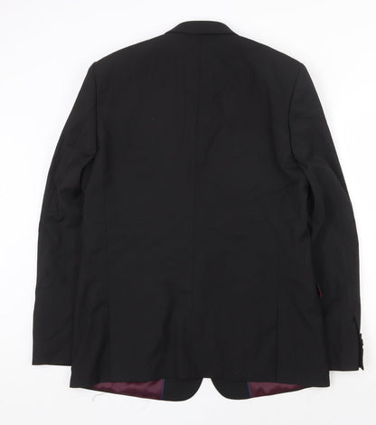 ASOS Mens Black Polyester Jacket Suit Jacket Size 42 Regular