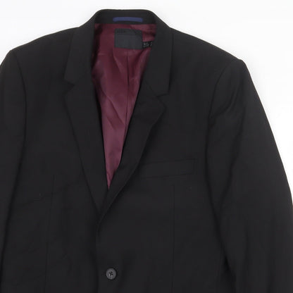 ASOS Mens Black Polyester Jacket Suit Jacket Size 42 Regular