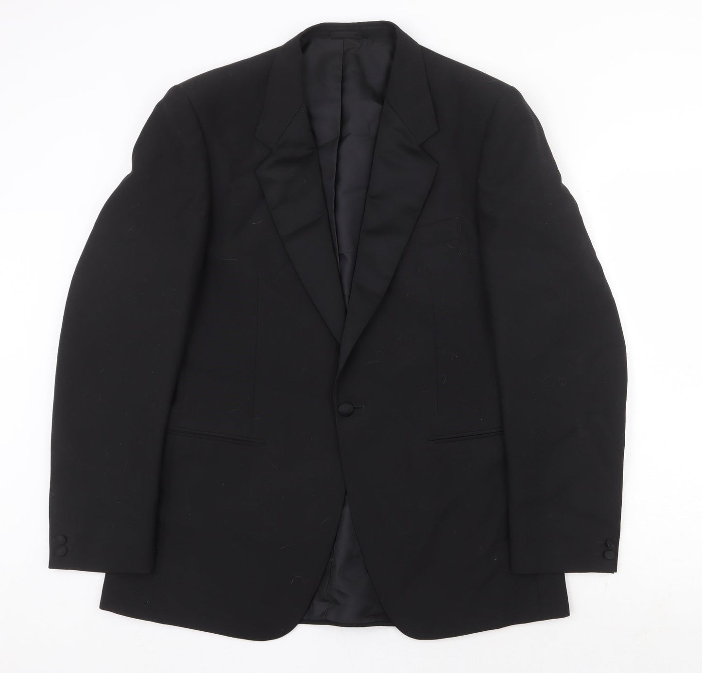 Classic Mens Black Polyester Jacket Suit Jacket Size 40 Regular