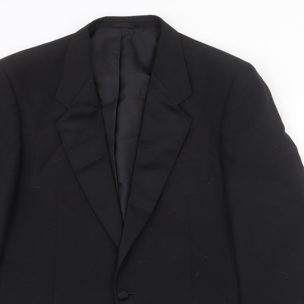 Classic Mens Black Polyester Jacket Suit Jacket Size 40 Regular