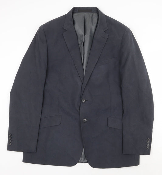 Marks and Spencer Mens Blue Polyester Jacket Suit Jacket Size 44 Regular