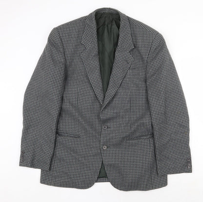 Hugo James Mens Grey Geometric Wool Jacket Blazer Size 40 Regular