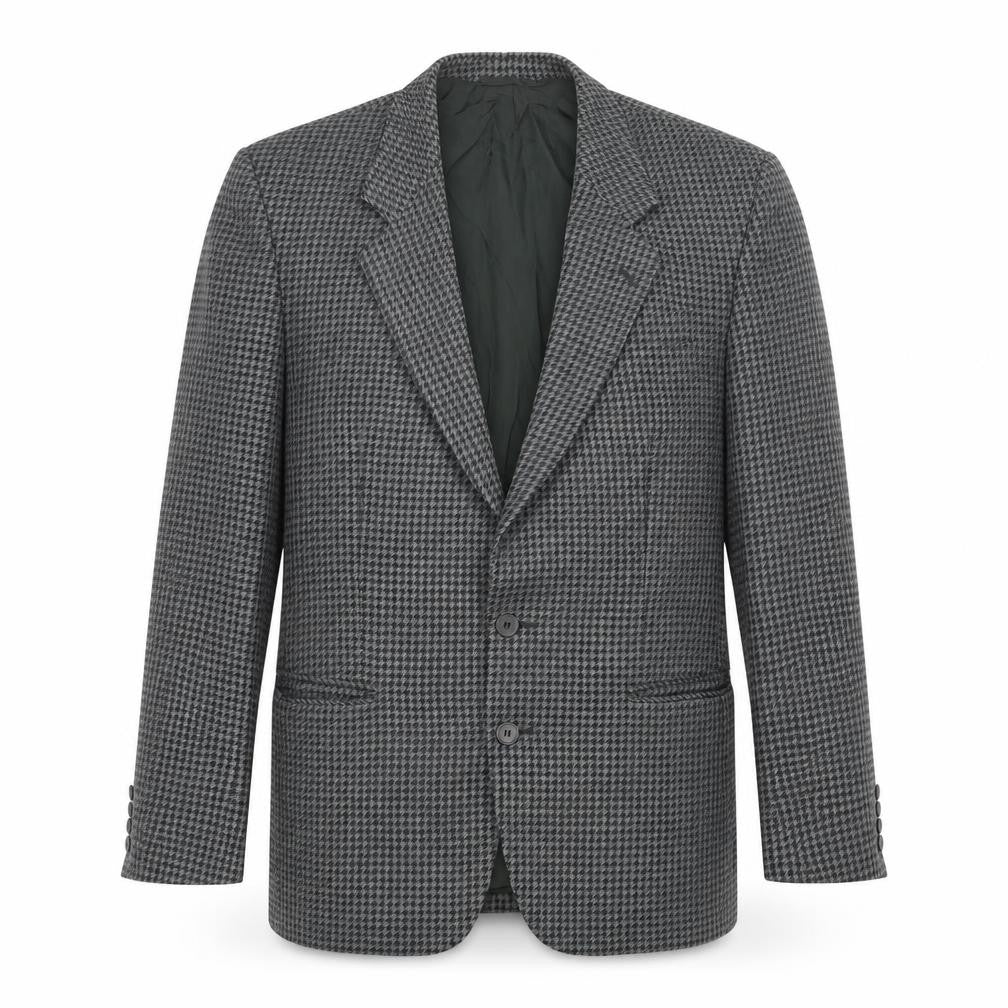 Hugo James Mens Grey Geometric Wool Jacket Blazer Size 40 Regular