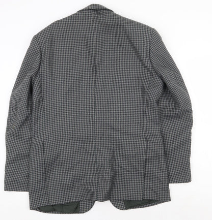 Hugo James Mens Grey Geometric Wool Jacket Blazer Size 40 Regular