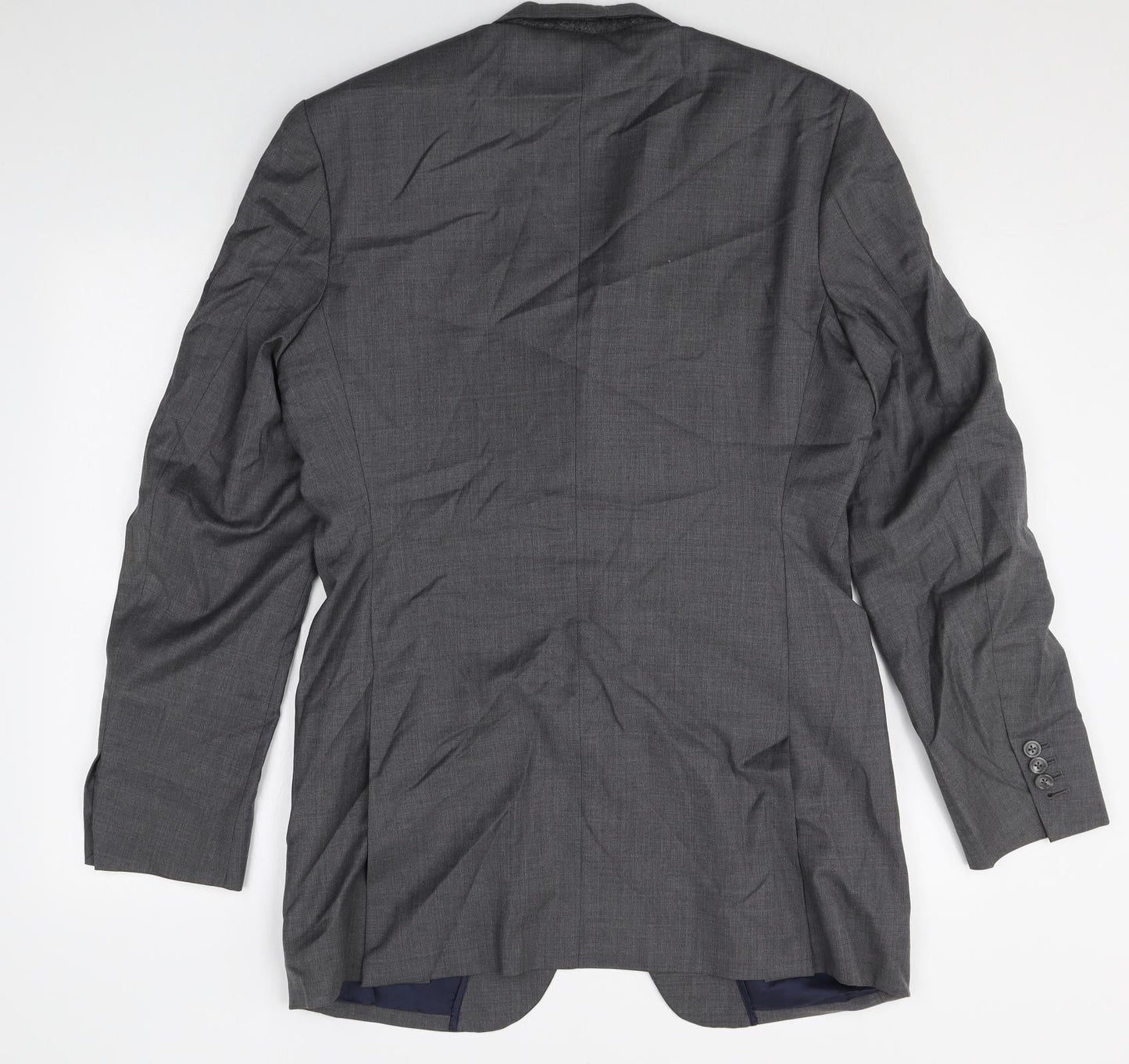 DAVID KOKE Mens Grey Polyester Jacket Suit Jacket Size 44 Regular