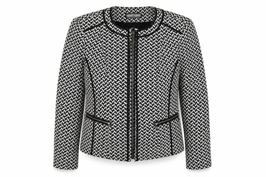 Gerry Weber Womens Black Geometric Jacket Size M Zip
