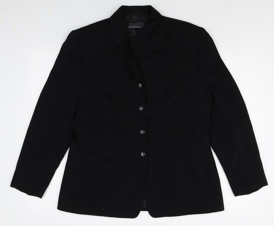 Marcona Womens Black Polyester Jacket Suit Jacket Size 14