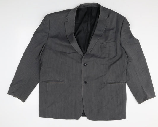BHS Mens Grey Polyester Jacket Suit Jacket Size 48 Regular