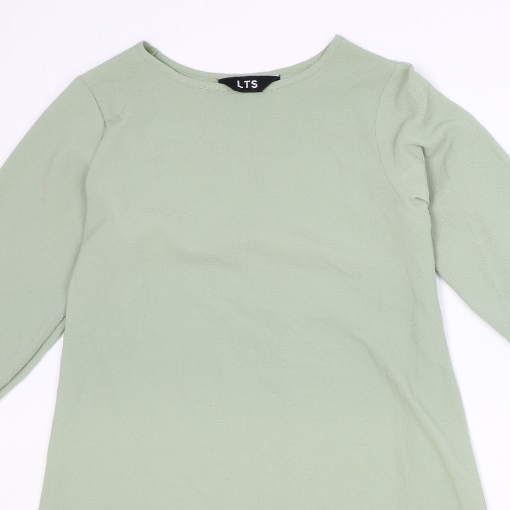 LTS Womens Green Polyester Shift Size 10 Round Neck Pullover
